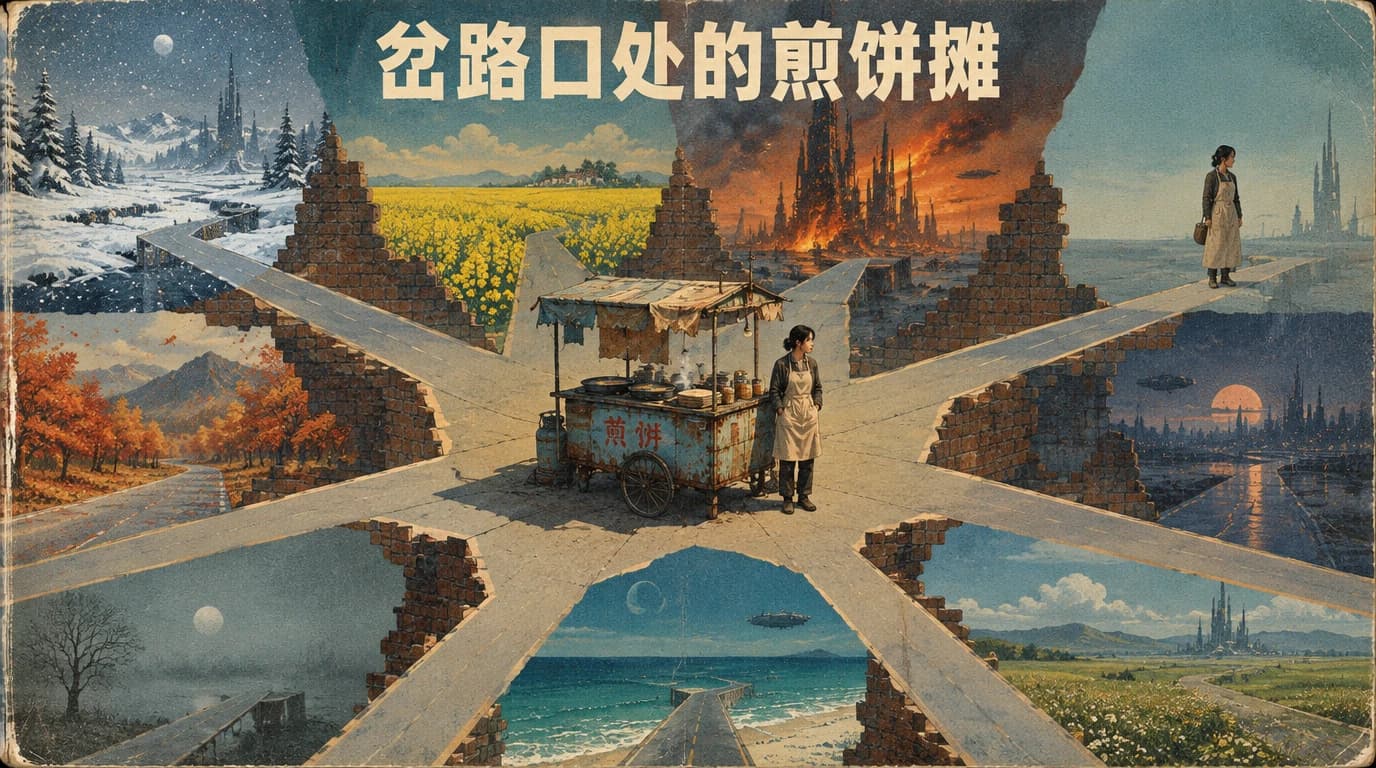 岔路口处的煎饼摊